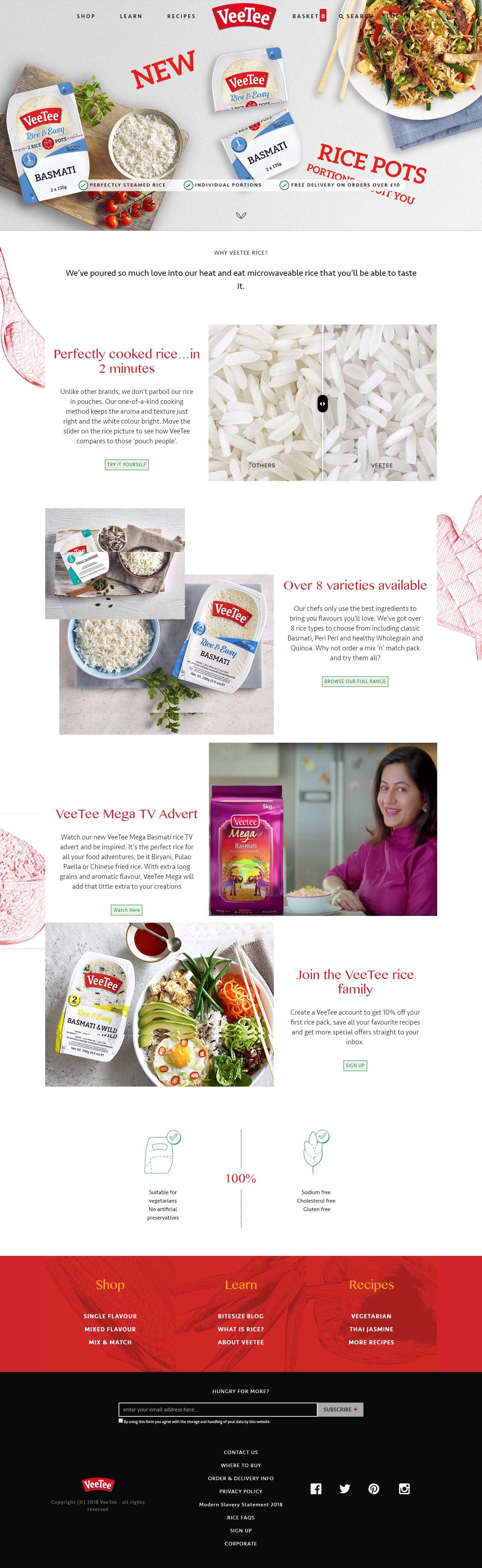 VeeTee foods homepage